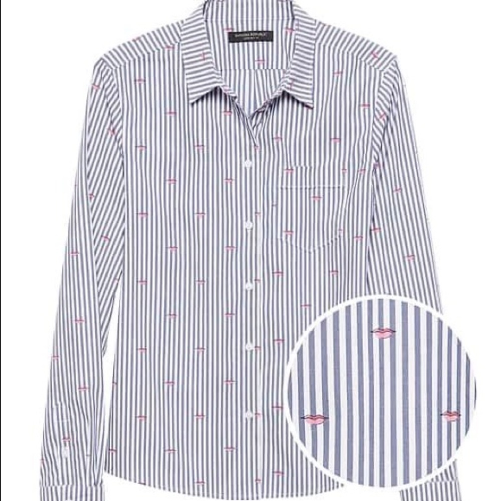 BANANA REPUBLIC | 💋 button down lip print shirt